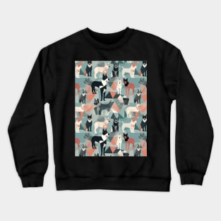 Geometric dogs pattern, geometric dog Crewneck Sweatshirt